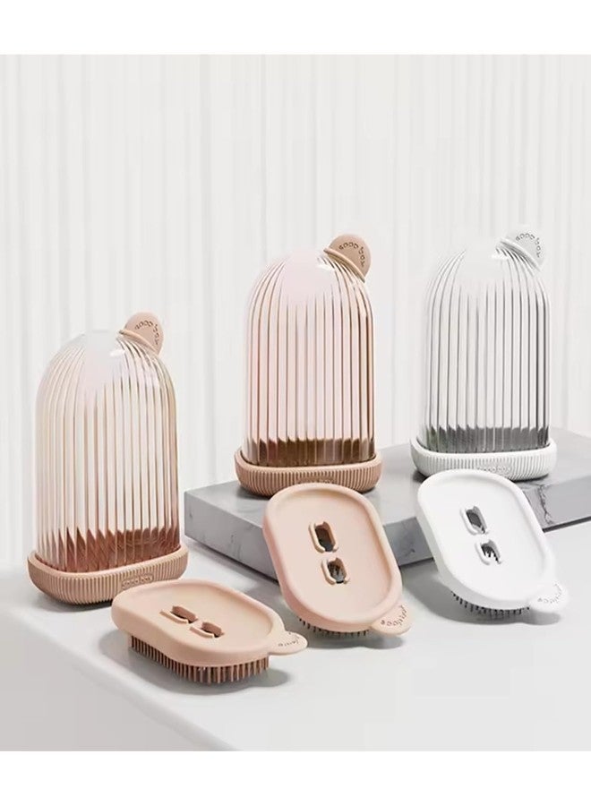 Leawall 2-in-1 Travel Soap Case with Bath Brush | Transparent, Leakproof & Waterproof Soap Holder | Portable Draining Case for Bathroom, Gym, Camping & Outdoor Travel Accessories(2 Pcs) - Image 1